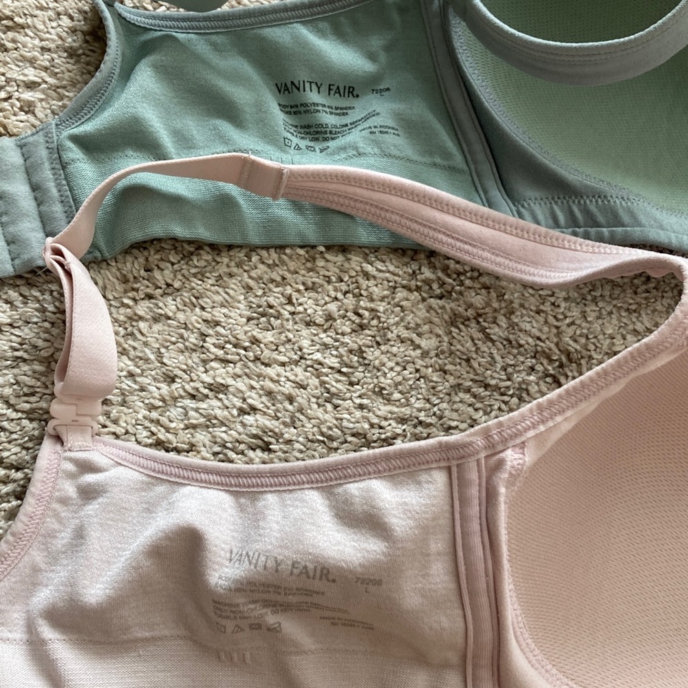Vanity Fair Radiant Seamless Wirefree Bra Bundle Large Blush and Jade - Picture 5 of 6